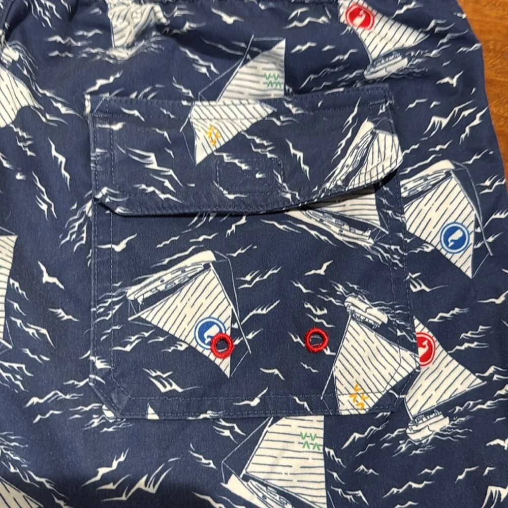 Vineyard Vines Navy Sailboat Swim Shorts large size 16 - Picture 8 of 10